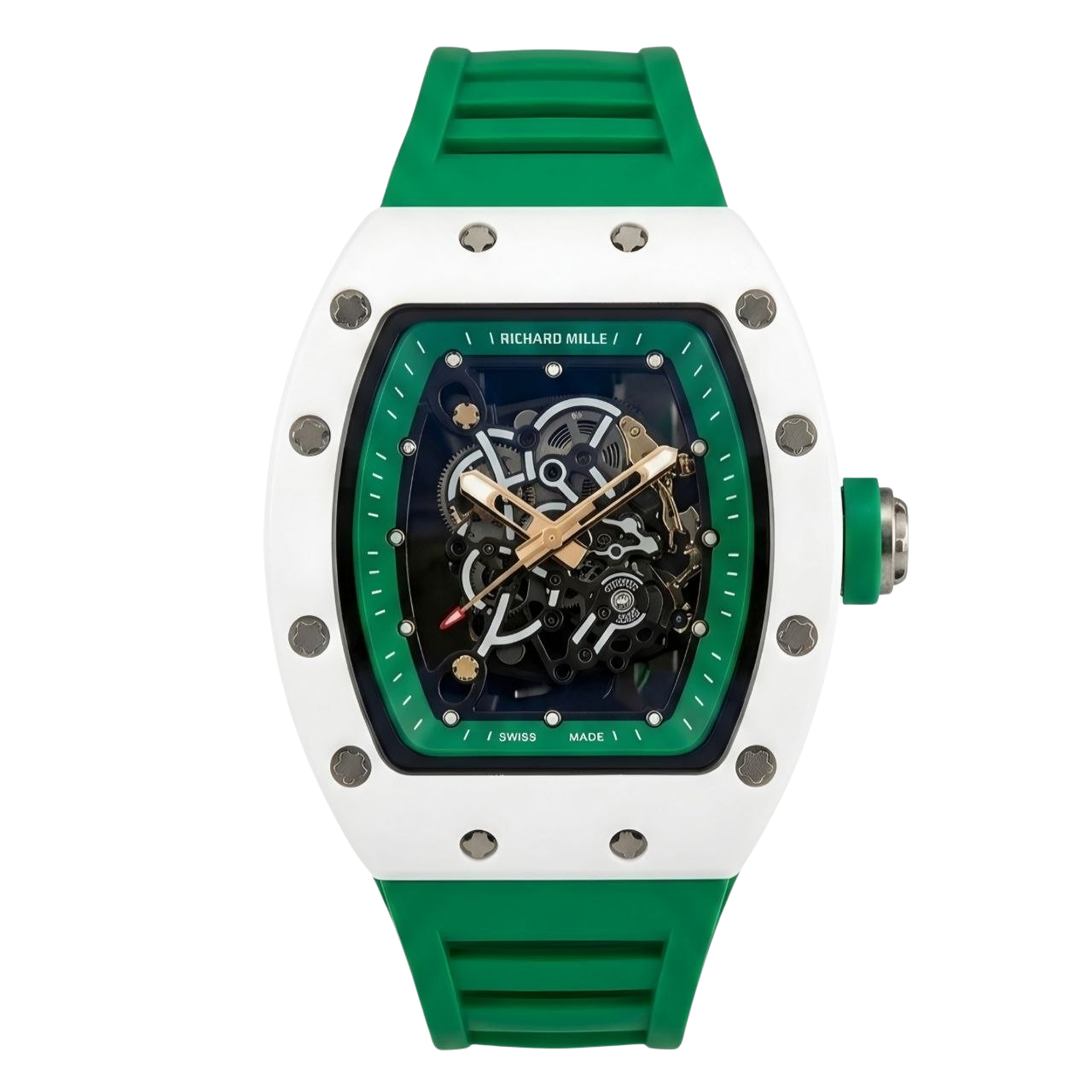 Rchrd RM 055 "Yohan Blake" Edition – White & Green Skeletonized (Semi-Automatic)