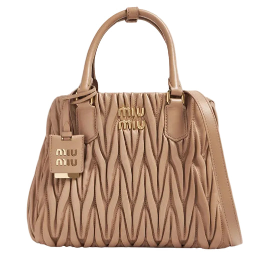 Mu Mu - Wander Matelassé Nappa Leather Bag – Beige Size 20*16