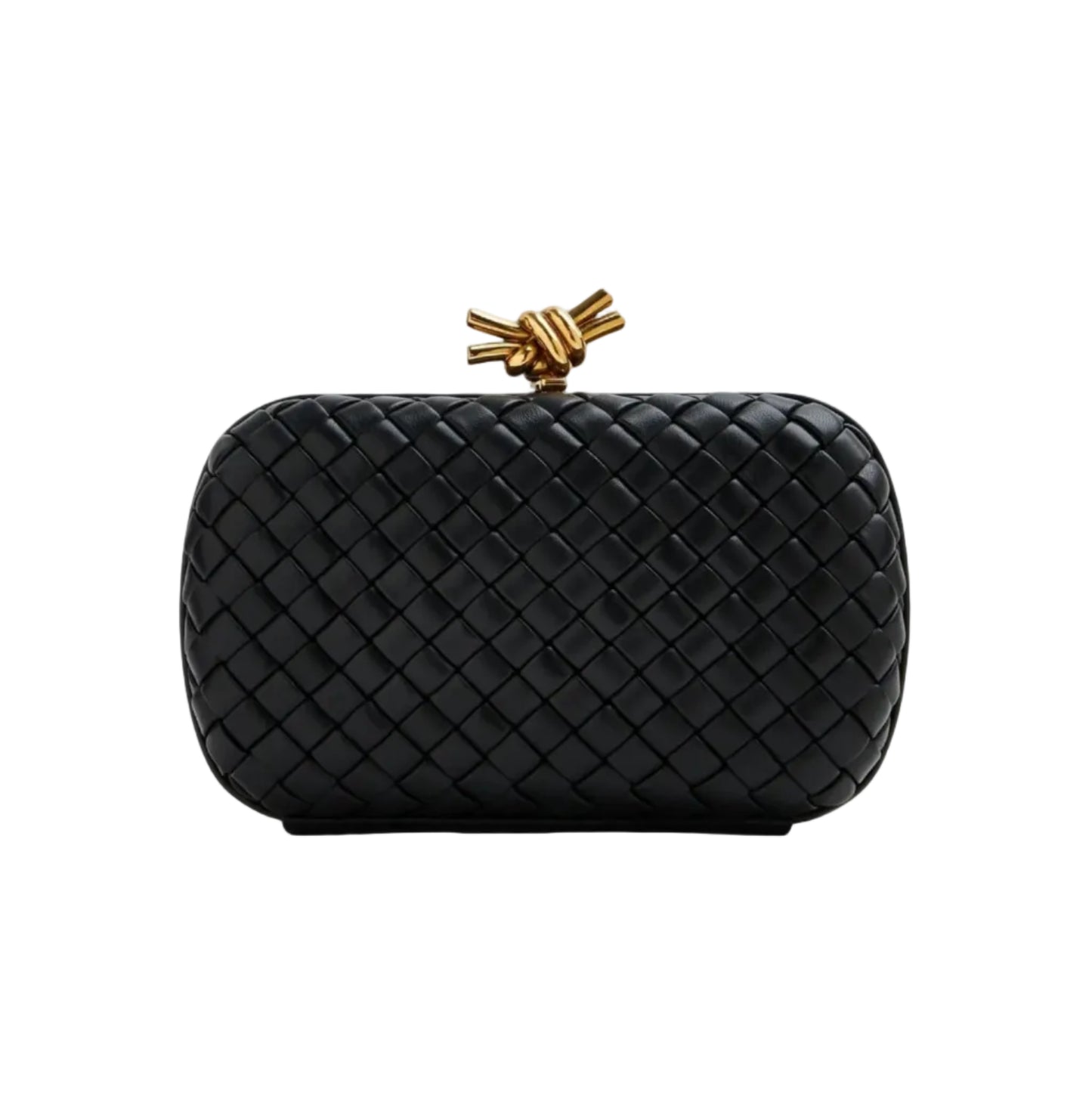Bott Ven Knot Minaudière – Black Intrecciato Nappa Leather 23*14