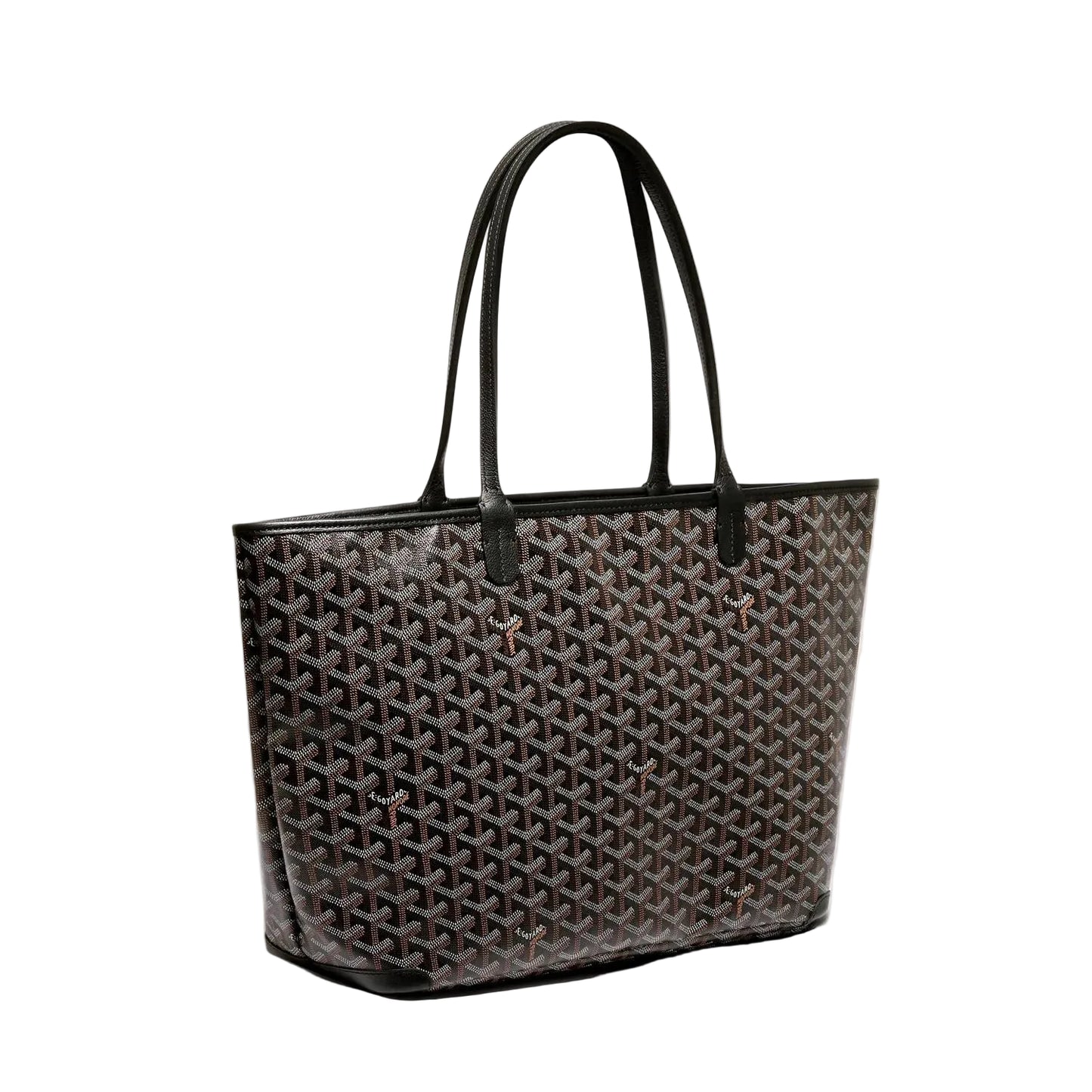 GYD - Artois PM Tote Bag – Black & Tan Coated Canvas 35×26