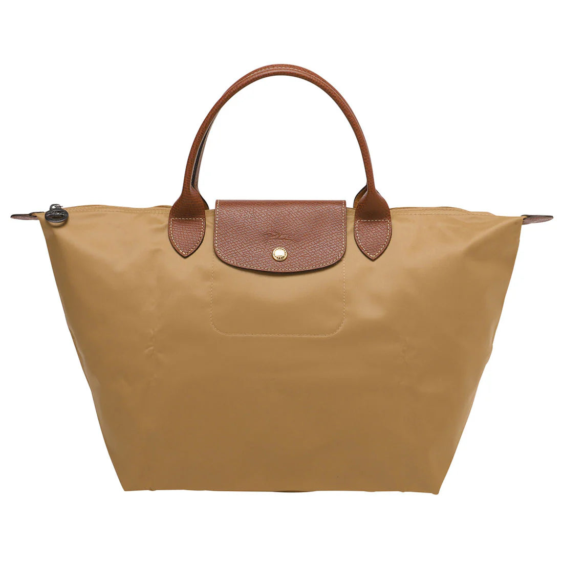 Loncham Le Pliage Original Shoulder Tote Bag (Warm Beige & Cognac) 44*30