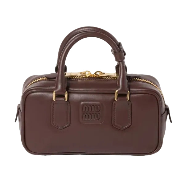 Mu Mu - Arcadie Small Leather Top-Handle Bag – Dark Brown Size 27*13