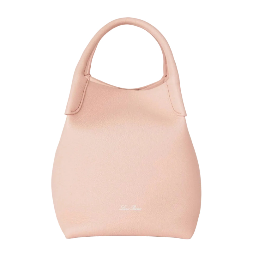 Lo Pia - Micro Bale Bag – Peach Grained Calfskin Leather Size: 21 x 17