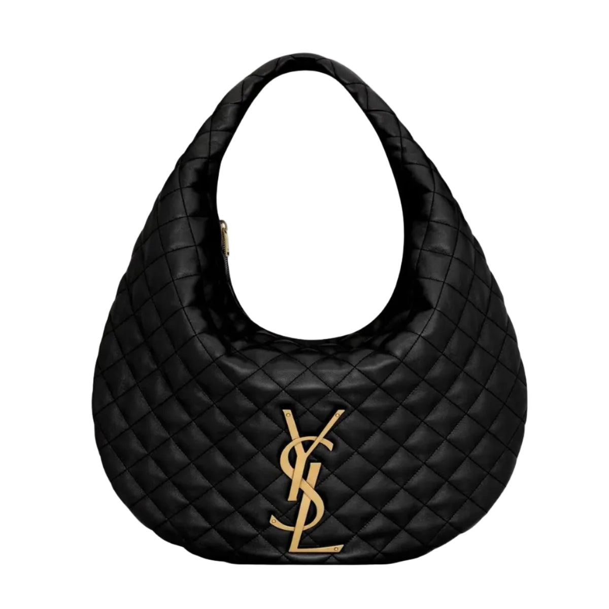 YSL - Icare Maxi Monogram Quilted Round Hobo Bag in Classic Black 44*32