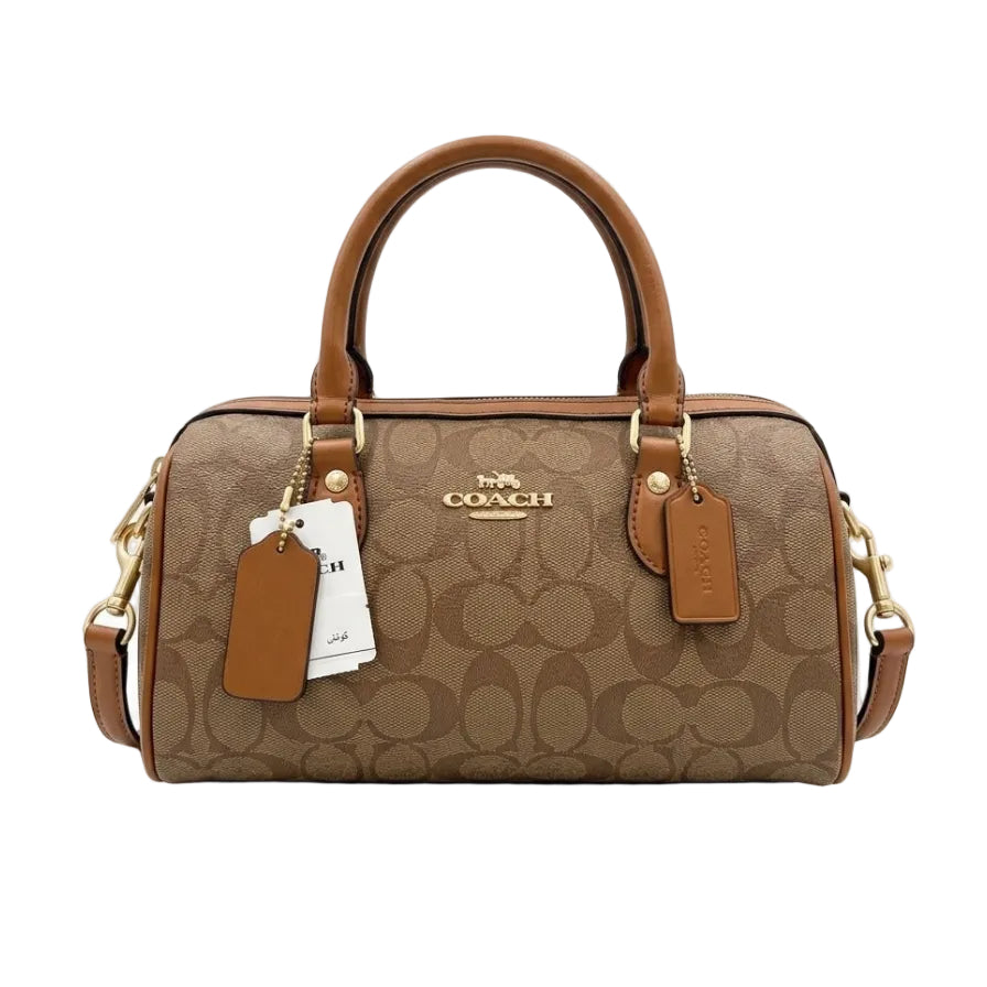 Coch Signature Canvas Rowen Satchel (Brown/Saddle)25×15