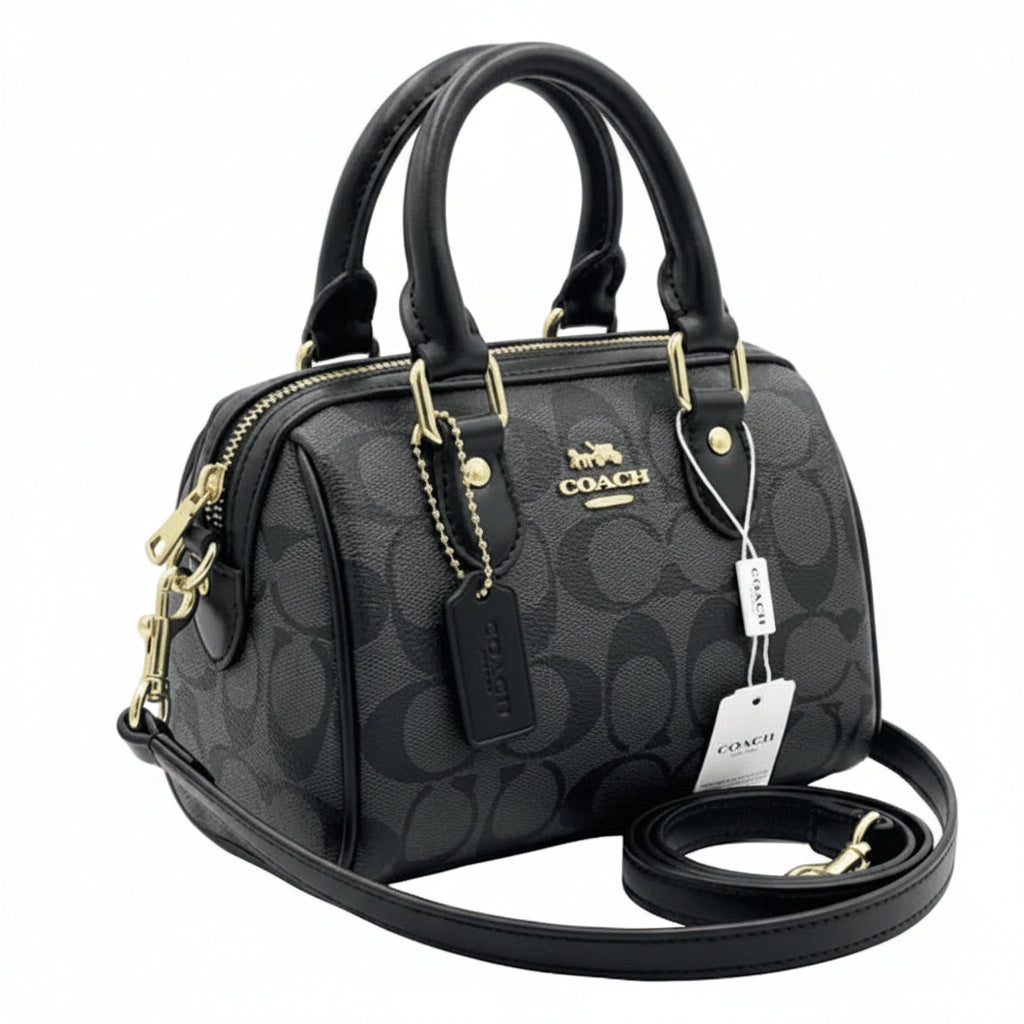 Coch Signature Canvas Rowen Satchel (Khaki/Chalk) 17*14