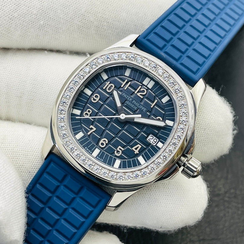 PP Aquanaut Luce Silver, Blue strap with Blue dial