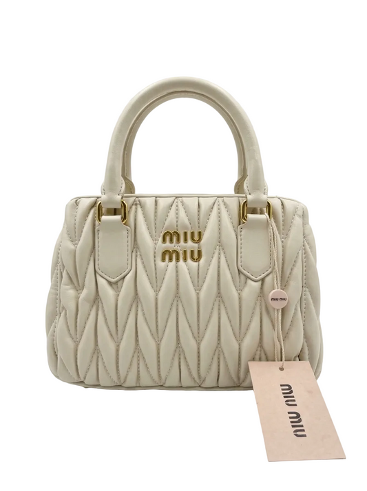 Mu Mu - Wander Matelassé Nappa Leather Bag – Chalk White Size 20*16
