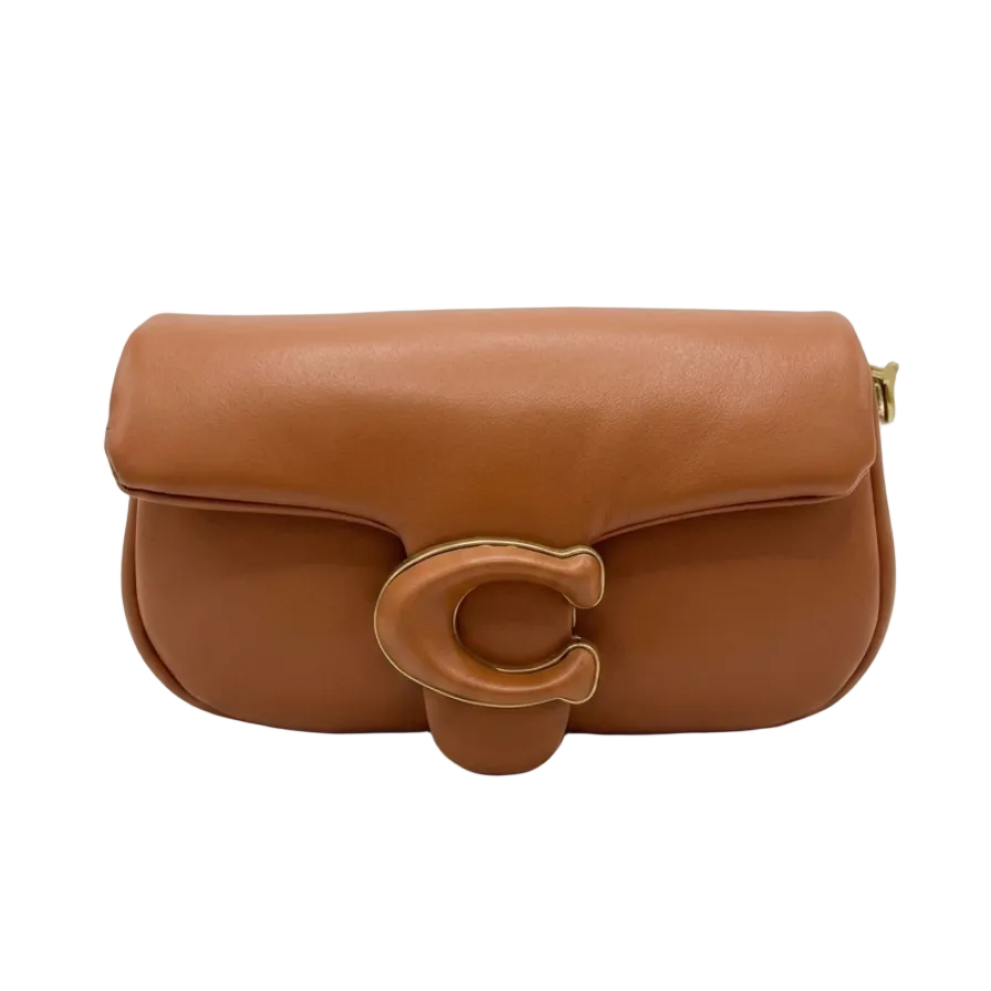 Coch Signature Canvas Penn Shoulder Bag (Tan / Honey Brown Trim) 19*12