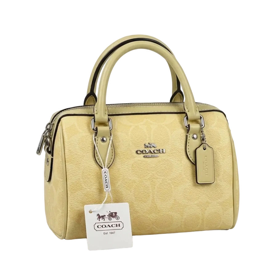 Coch Signature Canvas Rowan Satchel Bag (Light Pastel Yellow) 17*14