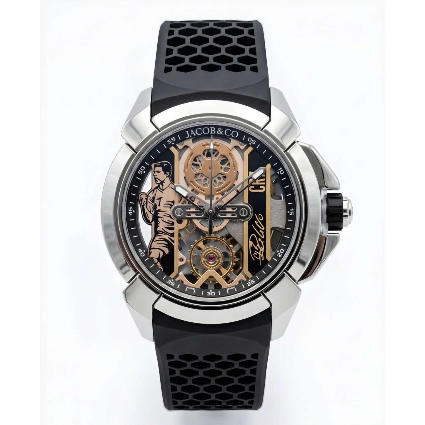 Jcb & Co. Epic X "Heart of CR7" – Mirror Original Silver & Stealth Black Edition (Semi-Automatic)