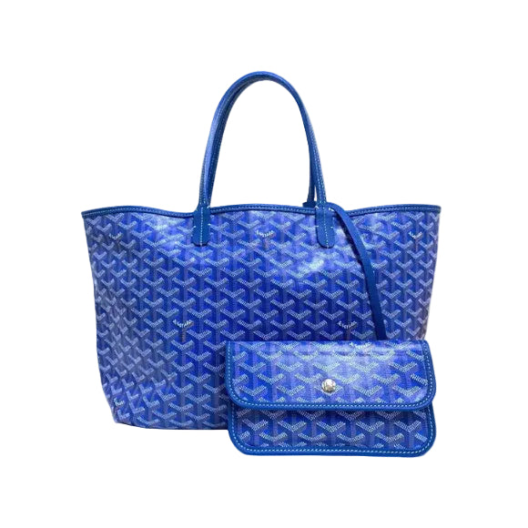 GYD - Anjou PM Tote Bag – Sky Blue Coated Canvas 35×26