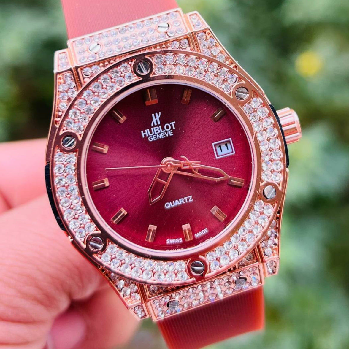 HUB Geneve Women's Rose Gold & Rubber