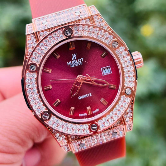 HUB Geneve Women's Rose Gold & Rubber