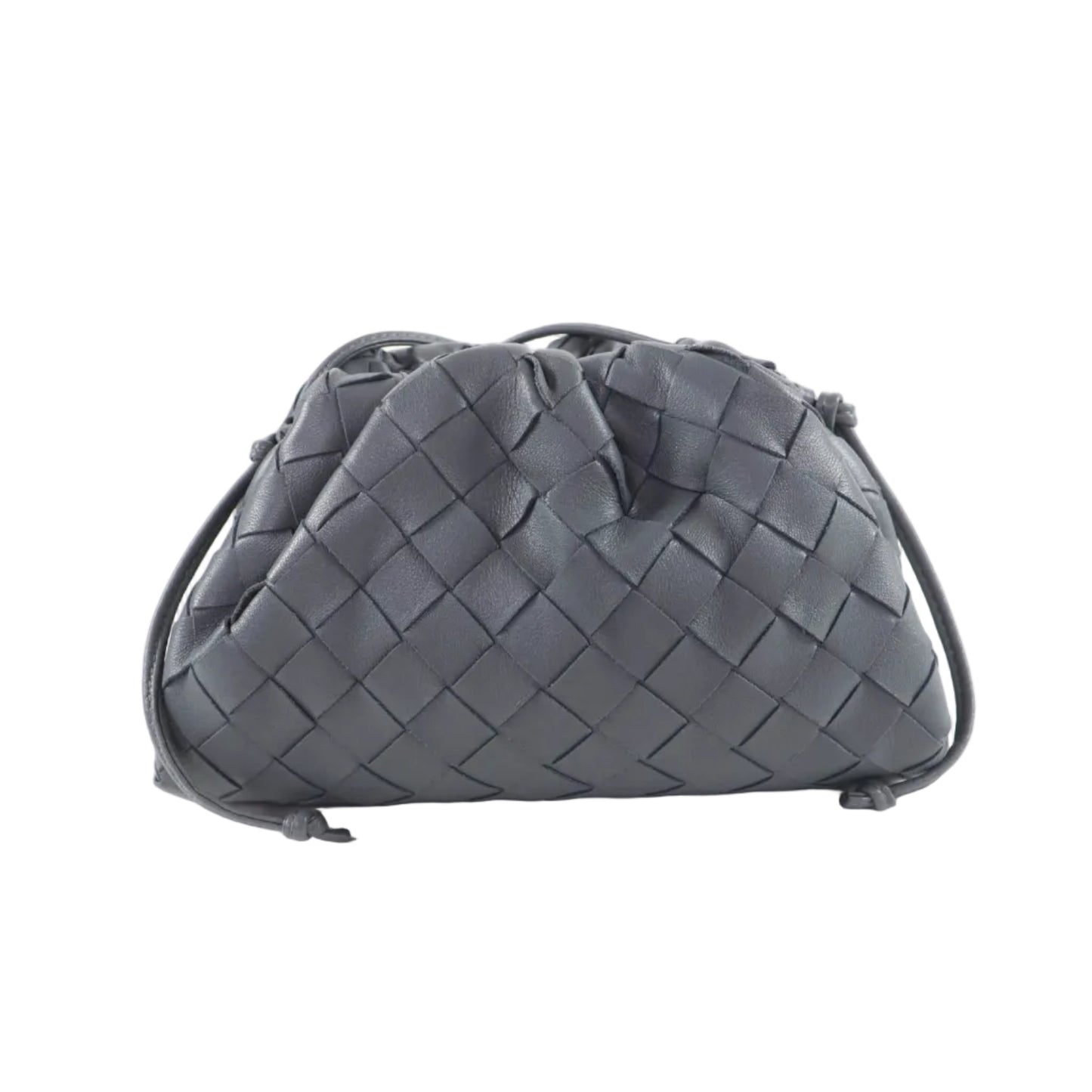 Bott Ven  Mini The Pouch – Dark Grey Intrecciato Nappa Leather 25*16