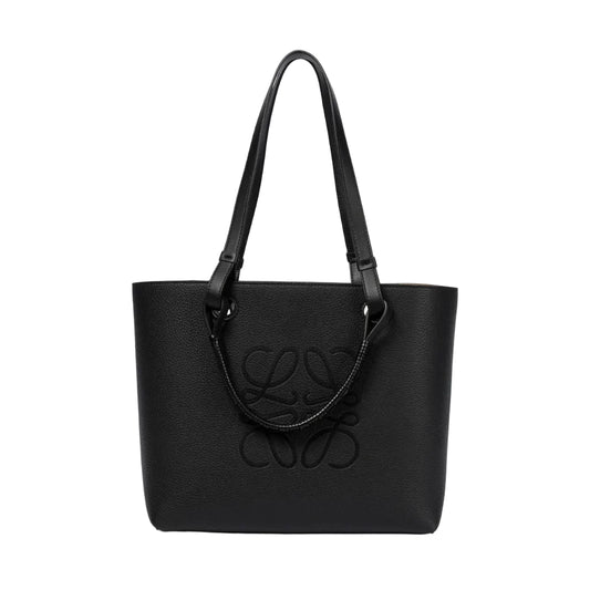 Lowe Anagram Embossed Grained Leather Tote Bag (Classic Black) 37*26