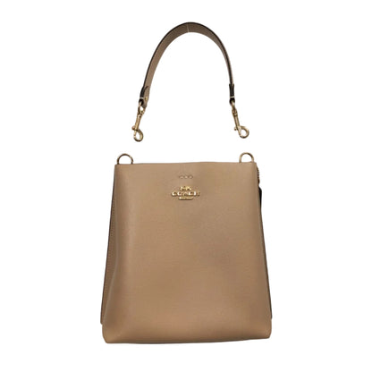 Coch Pebble Leather Town Bucket Bag (Beige / Taupe) 23*22