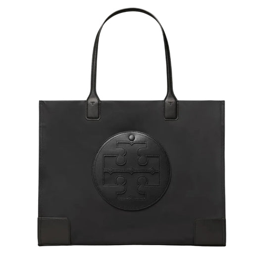 Toy Brch Black Nylon Tote with Embossed Logo 39*25