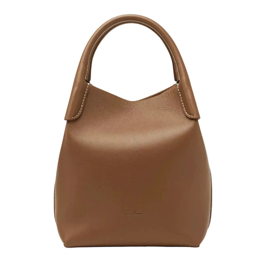 Lo Pia - Small Bale Bucket Bag – Smooth Mole Calfskin Leather 21 x 17