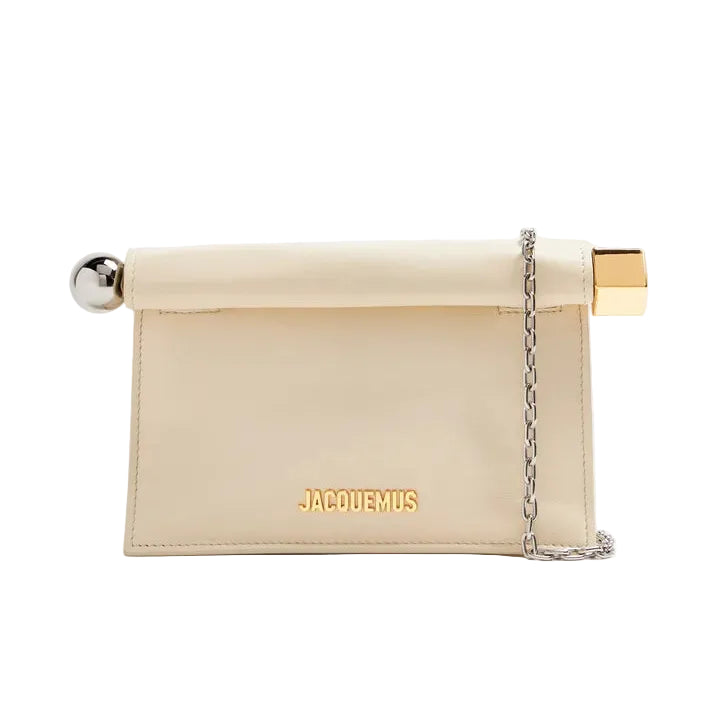 Jacq -  La Pochette Rond Carré Mini Bag – Ivory Smooth Leather 25*16