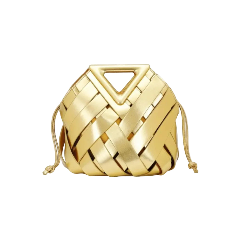 Bott Ven  Beak Mini Shoulder Bag – Gold Metallic Leather 34×24