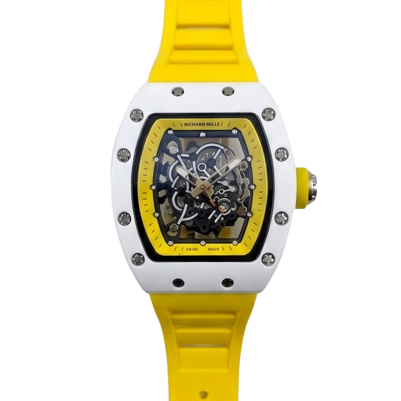 Rchrd RM 055 – White & Solar Yellow Skeletonized Edition (Semi-Automatic)