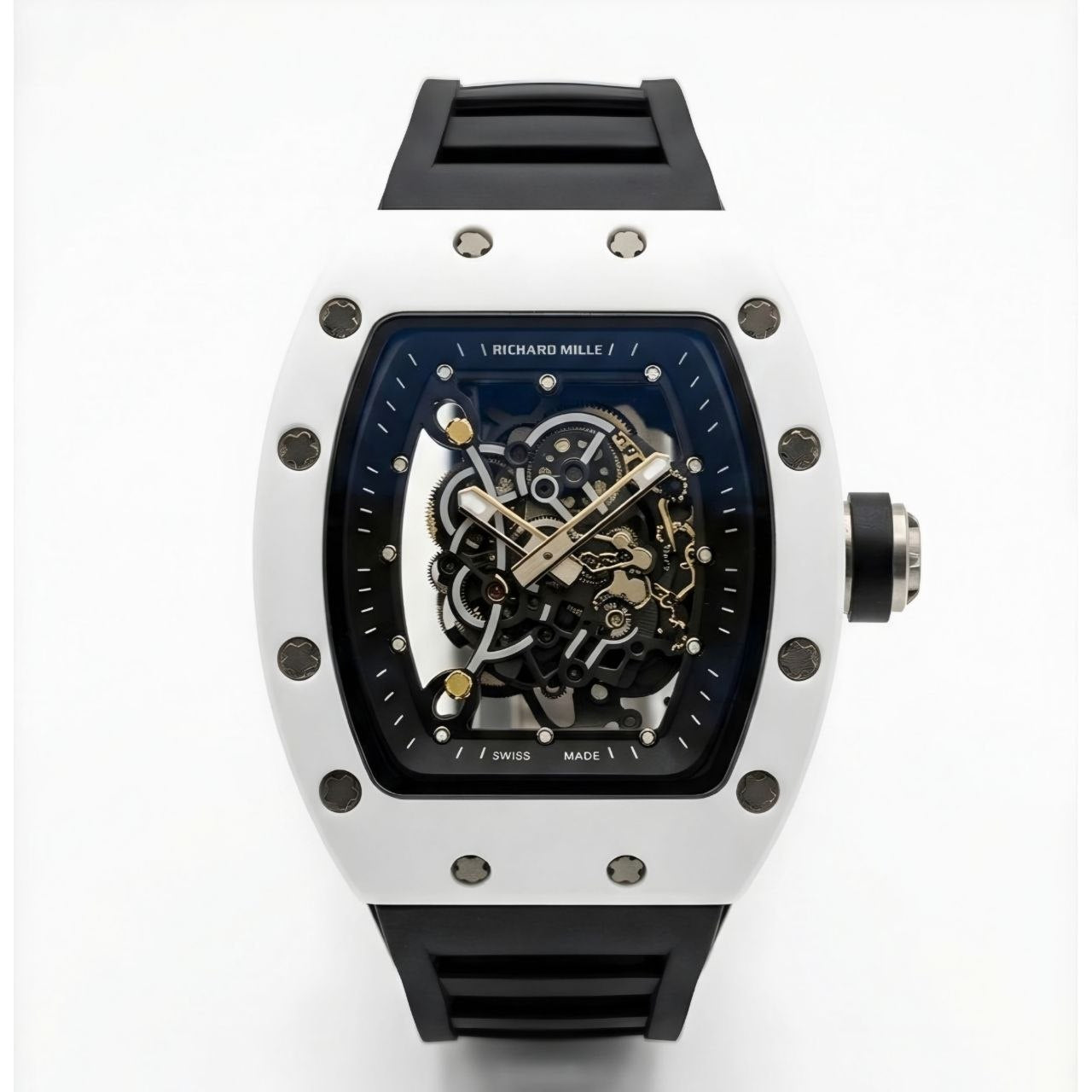 Rchrd RM 055 – White & Black "Panda" Skeletonized Edition (Semi-Automatic)