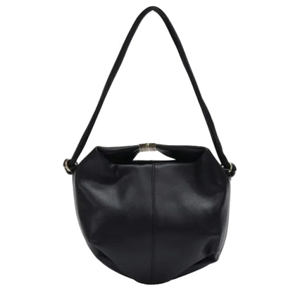 Polne Black Ruched Shoulder Bag 21 x 17