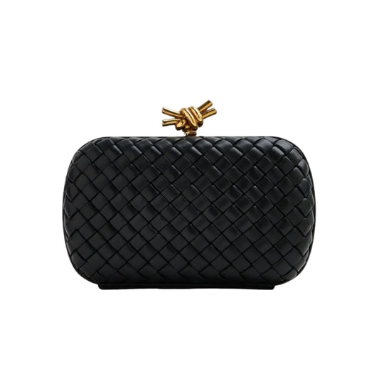 Bott Ven Knot Minaudière – Black Intrecciato Nappa Leather 23*14