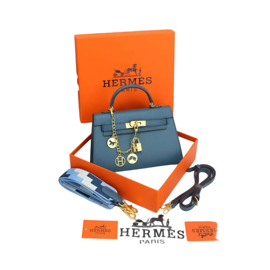Herm - Kelly Moove Bag in Bleu Jean Epsom Leather 19*14