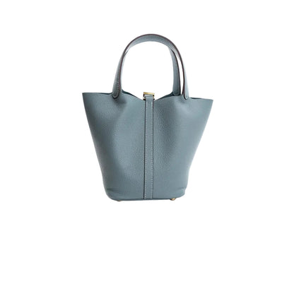 Herm - Picotin Lock 18 Bag in Blue Orage Clemence Leather 29*20