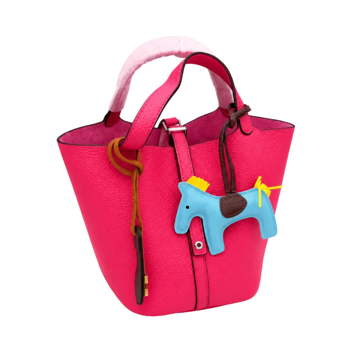 Elegant Pink Leather Tote Bag