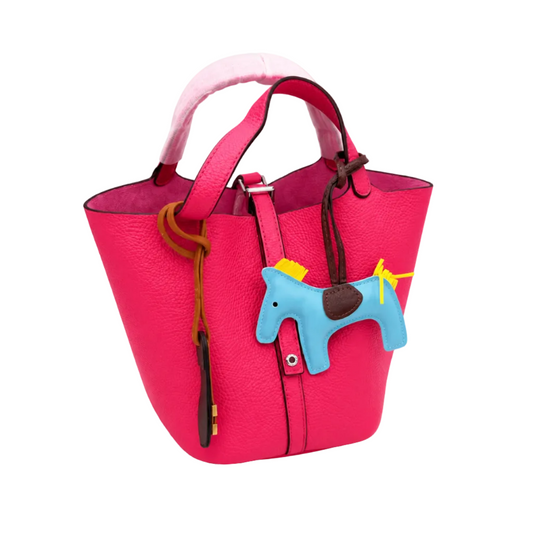 Elegant Pink Leather Tote Bag