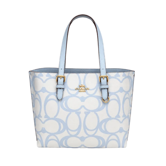 Coach Signature Canvas Tote Bag – Light Blue  32*21