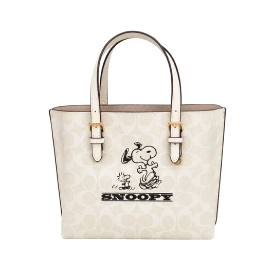 Coach x Peanuts Snoopy Signature Tote Bag – Chalk  32*21