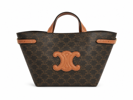 Celine Inspired Triomphe Canvas Tote Bag – Brown Monogram