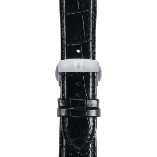 TIS Analog Black dial Black Leather Chronograph