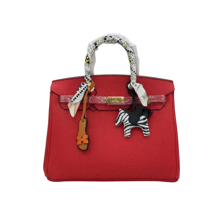 A vibrant red handbag 35*30