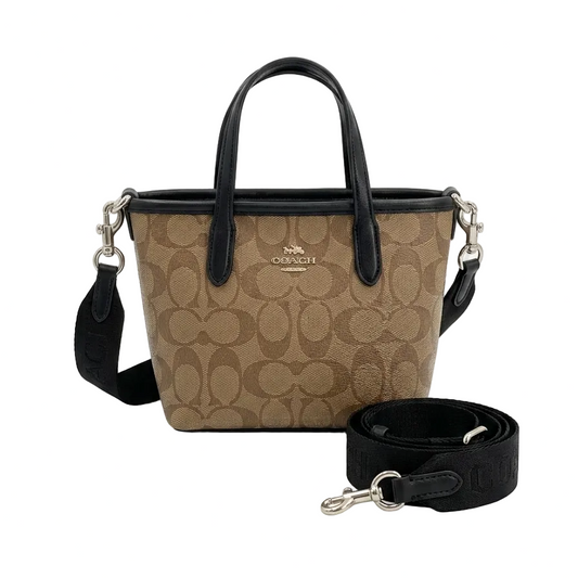 Coch Signature Canvas Val Duffle Bag (Classic Khaki & Saddle Tan) 16*15