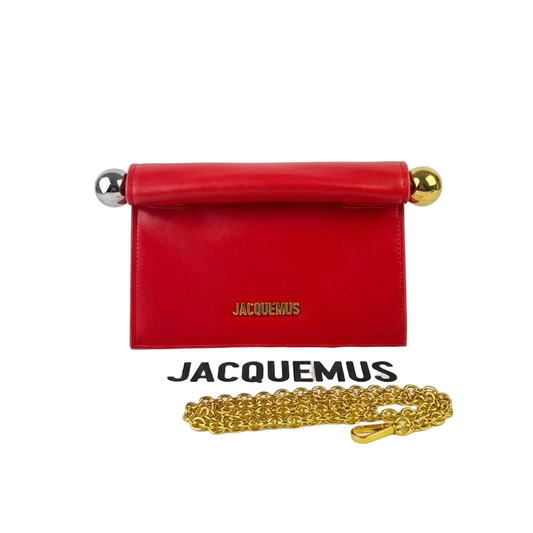 Jacq - La Pochette Rond Carré Mini Bag – Red Smooth Leather  25*16