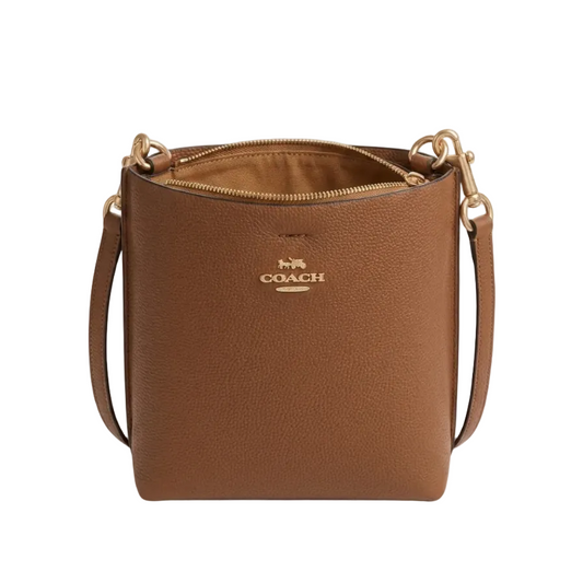 Coch Pebble Leather Town Bucket Bag (Saddle Brown) 23*22