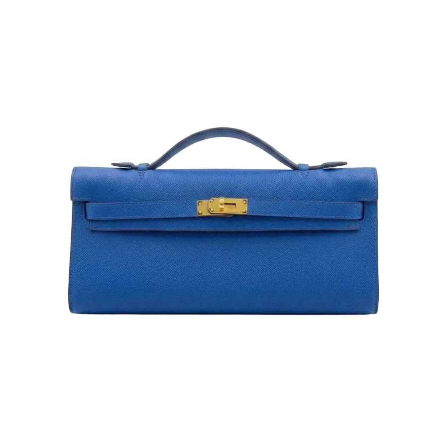 Elegant Royal Blue Top Handle Clutch Bag 31*16