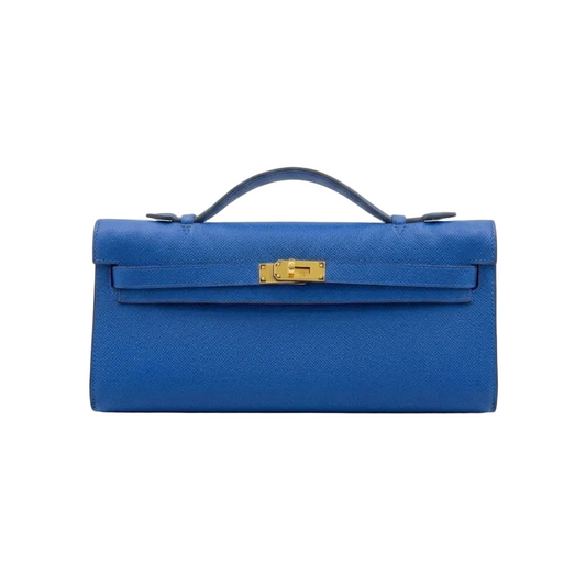 Elegant Royal Blue Top Handle Clutch Bag 31*16