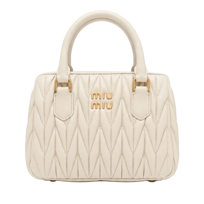Mu Mu - Wander Matelassé Nappa Leather Bag – Chalk White Size 20*16