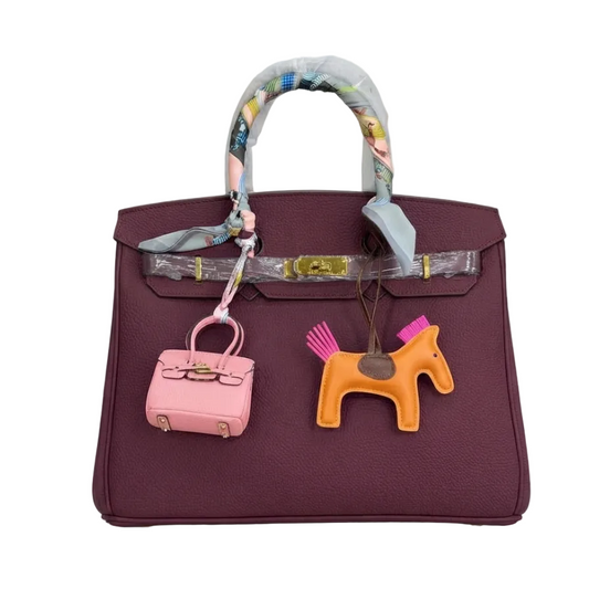 Burgundy Premium Leather Handbag 35*30
