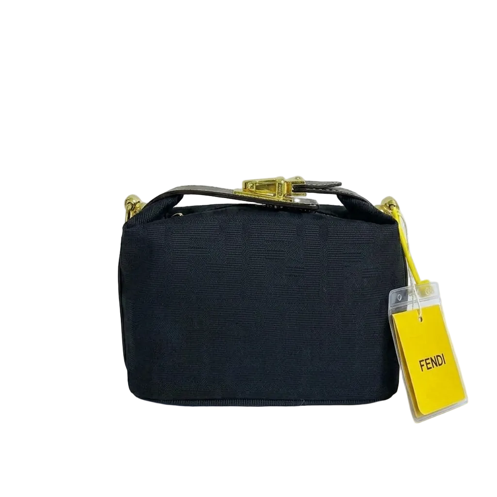 FND -   Baguette Mimi Pouch – black FF Canvas & Leather 17*12