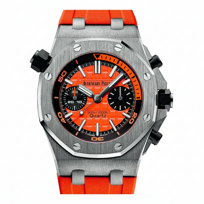 AP Royal Oak Quartz Offshore Diver Chronograph with orange rubber strap