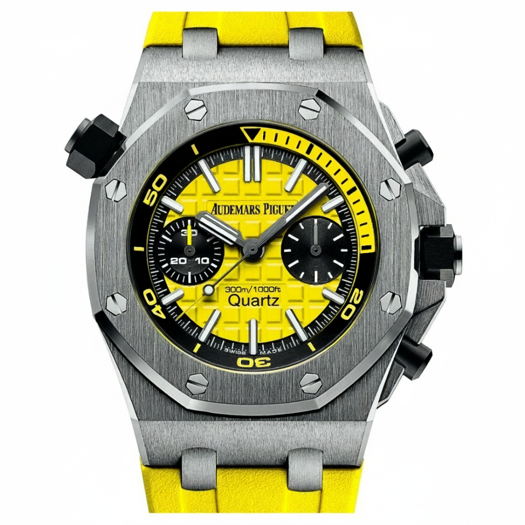 AP Royal Oak Quartz Offshore Diver Chronograph with Yellow rubber strap