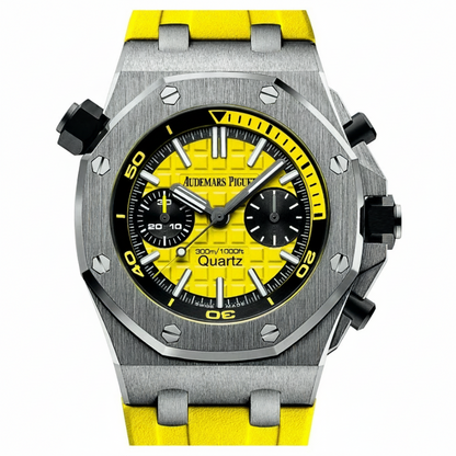 AP Royal Oak Quartz Offshore Diver Chronograph with Yellow rubber strap