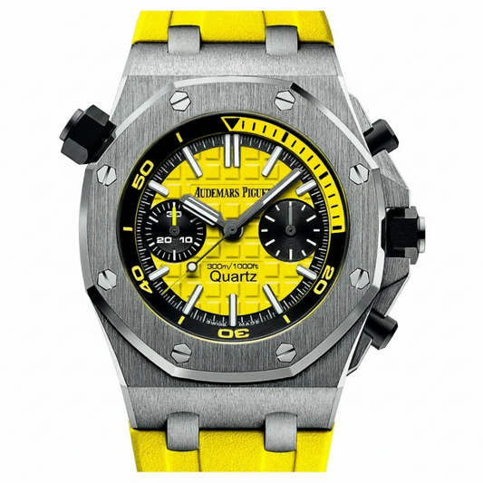 AP Royal Oak Quartz Offshore Diver Chronograph with Yellow rubber strap